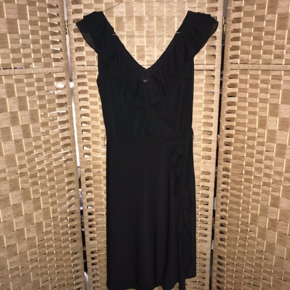 White House Black Market Dresses & Skirts - White House Black Market black wrap dress ruffles